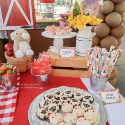 A table with some food and other items on it
