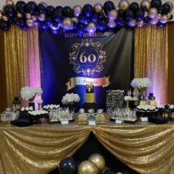 A table with a number 6 0 on it