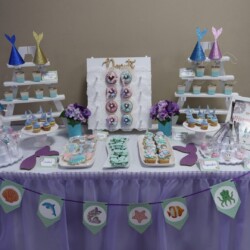 A table with several different types of desserts on it.