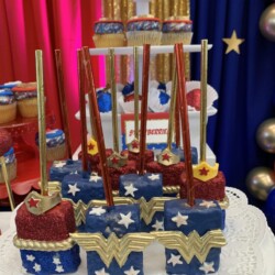 A cake that has candles on it.