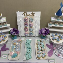A table with several different types of desserts.