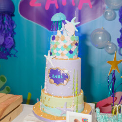 A cake that is sitting on top of a table.