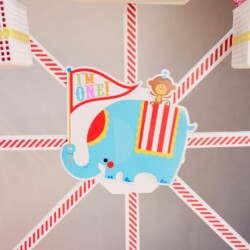 A close up of an elephant and monkey on the ceiling