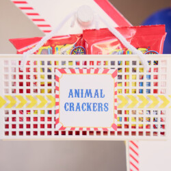A basket of animal crackers is shown.